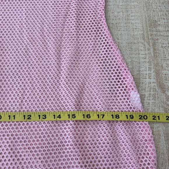Sexycherry Pink Mesh Sleeveless Beach Cover-up Dress w/Bows Medium NWT - Picture 7 of 8